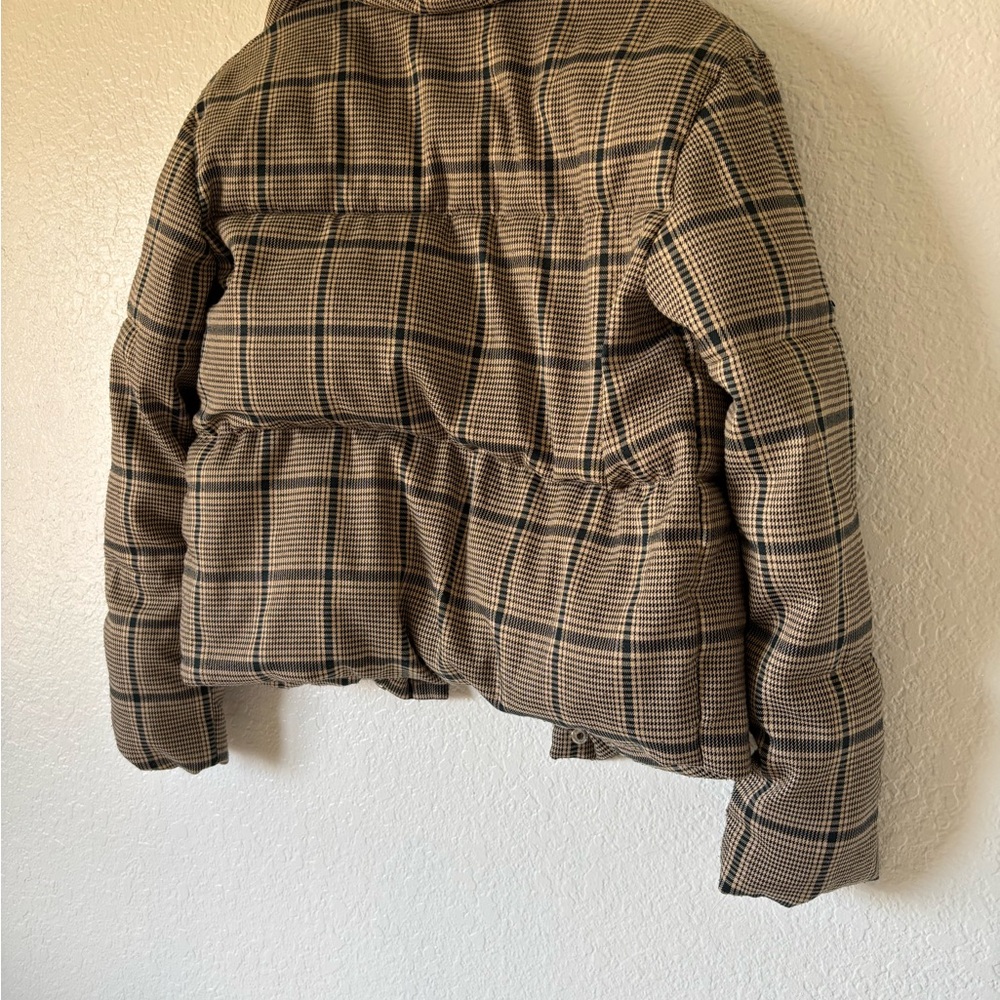 Collectionb New York Girls  Tan Plaid Puffer Jacket Size XS - Picture 6 of 15